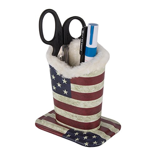 PG6 Plush Lined Eyeglasses Holder Stand Case Protective Glasses Case for Desks, American Flag - Thumbnail 2