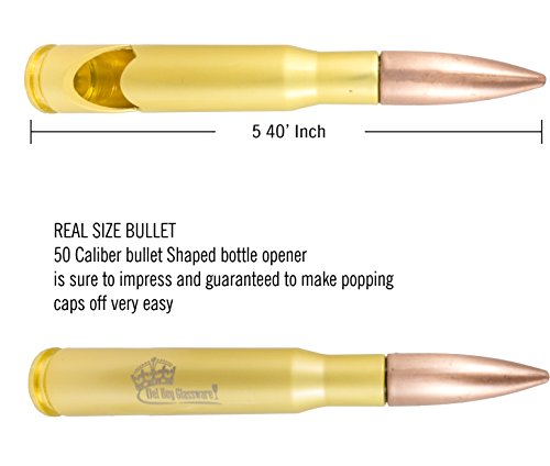 Beer Glass Boot Hand Blown With 50 Caliber Bullet Shaped Bottle Opener Presented In A Classic Black Gift Box Perfect For Your Special Valentine Guy Or Girl Del Rey Glassware