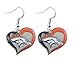 NFL Denver Broncos Swirl Heart Earrings