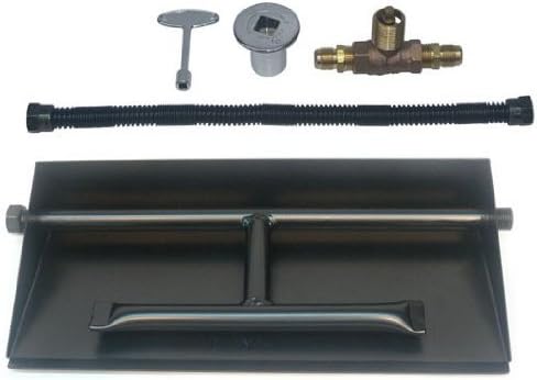 Dreffco 36" NG Powder Coated Steel Complete Fire Pit Dual Row Burner Pan Kit