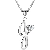 NFYBD 26 Initial Necklaces for Women,Heart Moissanite Letter A-Z Necklace 925 Sterling Silver Moissanite Diamond Pendant Anniversary Birthday Christmas Jewelry Gifts for Mom Her Wife