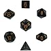 Polyhedral 7-Die Opaque Dice Set - Black with Gold