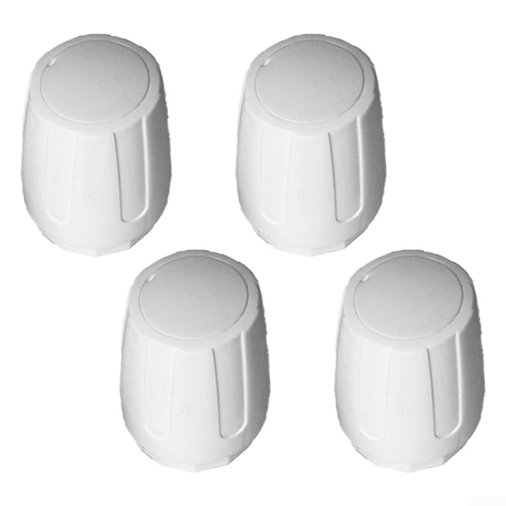 4pcs Push-Fit White Plastic Radiator Cap, Radiator Valve Cap, White Plastic Radiator Cap for Floor Heating Manifold Hand Wheel Switch(Long)