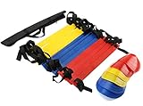KESEF (TM) Speed Training Agility Ladder + Set Of 6 Field Cone Markers, Sports Cones.