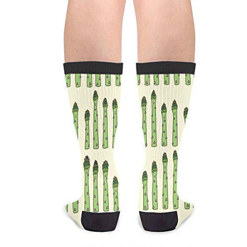 NGFF Slender Asparagus Men Women Casual Crazy Funny Athletic Sport Colorful Fancy Novelty Graphic Crew Tube Socks