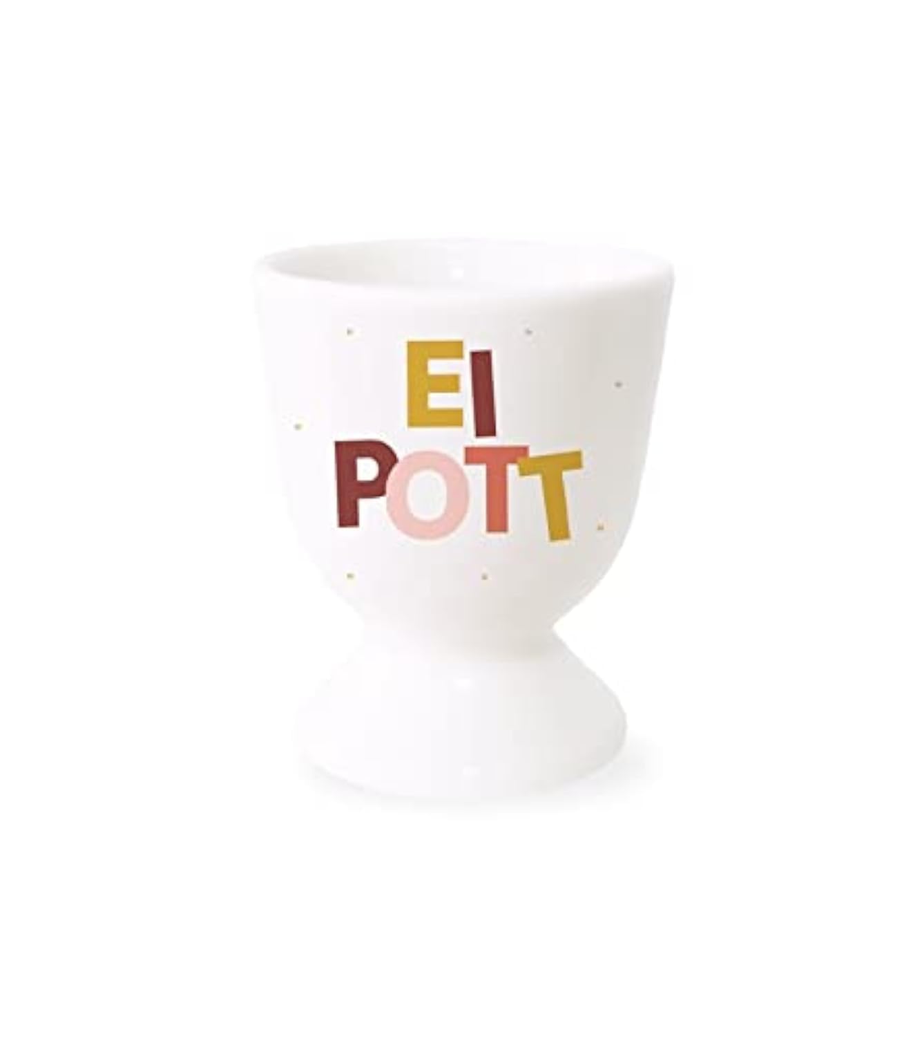 Graphic Workshop Egg Cup with Real Gold | Porcelain Mug | Egg Pott, White