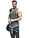 FLYFIREFLY Men's Gym Tank Tops Bodybuilding Fitness Vest Top Dark Grey