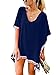Women's Chiffon Pom Pom Kaftan Swimwear Bathing Suit Beach Cover up Free Size Navy Blue