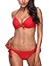 Taylover Women's Halter Tie Underwire Knot Push up Two Piece Bikini Swimsuits Bandeau Bikini Swimsuit