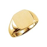 FB Jewels 14K Yellow Gold 11mm Square Signet Ring