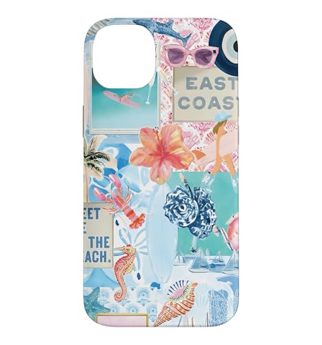 Aesthetic Beach Summer Coastal Cowgirl Blue Preppy Collage Case for iPhone 14 P…