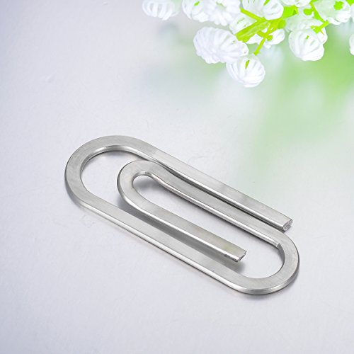 VALYRIA Silver Stainless Steel Paper Clip Shape Cash Money Clip Credit Card Holder (Paper Clip) - Thumbnail 2