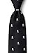 Wild Ties Black Microfiber Tie | Skull & Crossbones Necktie