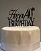 All About Details Happy 40th Birthday Cake Topper,1pc, 40th Birthday, Cake Decoration, Party Decor (Black)
