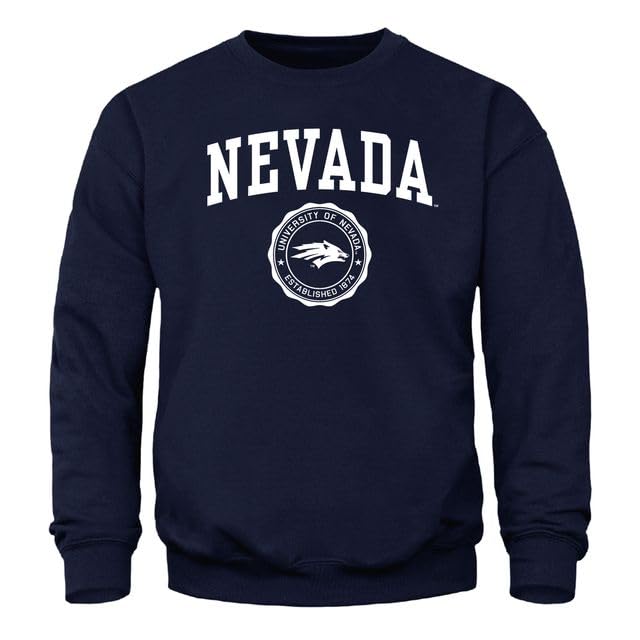 Barnesmith University of Nevada at Reno Wolfpack Adult Unisex Crewneck Sweatshirt, Heritage, Navy, Small Image