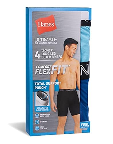 Hanes Ultimate Men's Total Support Pouch Long Leg Boxer Brief