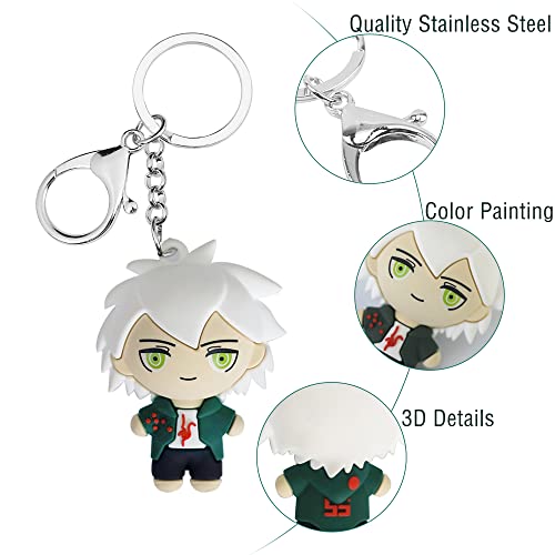 Nagito Komaeda Keychain 3D Nagito Keyring Anime Collectible Figure Toys Accessories for Kids Birthday Gifts 6cm/ 2.36in