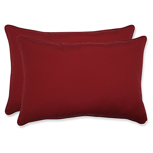 Pillow Perfect Decorative Red Solid Toss Pillow Rectangle, 2-Pack