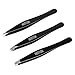 AMTOK Eyebrows Tweezers Kit Professional Plucking Tools Kit Stainless Steel,Flat,Slant and Pointed Tip Tweezers (Black)