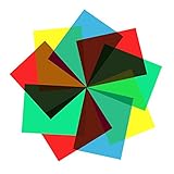 12 Pack - Colored Overlays, Transparency Color Film Plastic Sheets, Correction Gel Lighting Filter, Full Page 8Â½â€ x 11â€, Assorted Colors