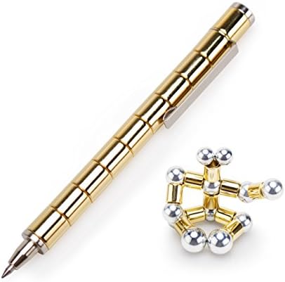 Fidget Magnetic Pen, TISSA Magnetic Pen Magnetic Sculpture Pen for Intelligence Development and Stress Relief(Gold)
