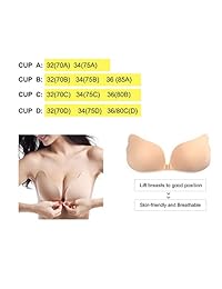 YEEONE Adhesive Bra, Women Sticky Strapless Invisible Bra Silicone Reusable Push up Pasties for Backless Dress, Nipple Covers