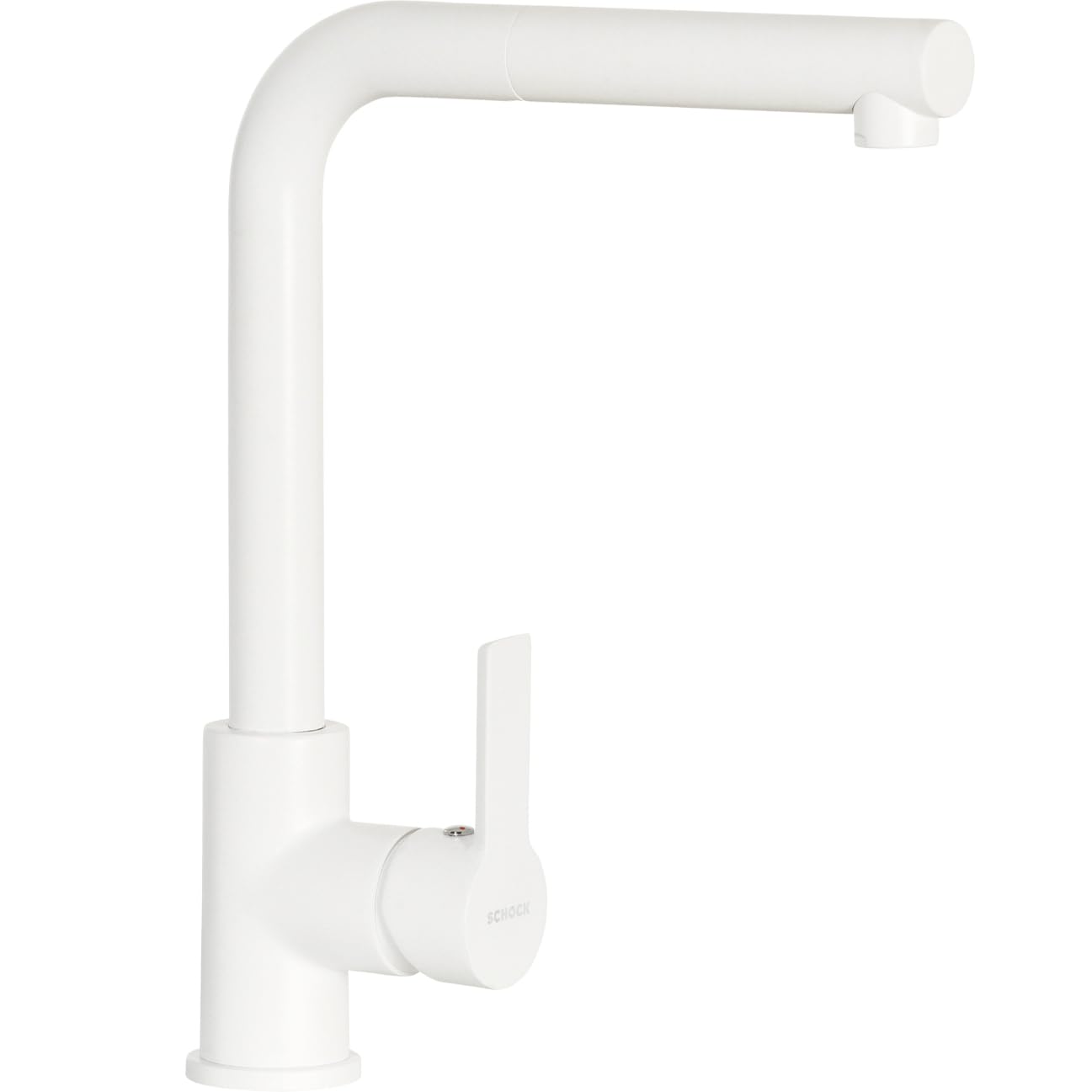 SCHOCK | Aquatown Single Lever Shower Mixer with High Bridge Spout and Pull-Out Shower, Colour Day Matt White, h320