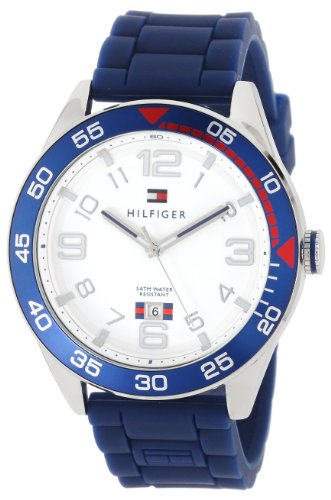 Tommy Hilfiger Men's 1790977 Stainless Steel Watch With Blue Silicone Band Tommy Hilfiger Men's 1790977 Stainless Steel Watch With Blue Silicone Band