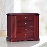 Mele & Co. Harmony Wooden Musical Jewelry Box (Cherry Finish)