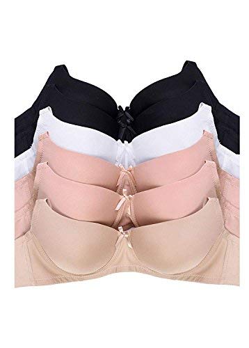 Women's Basic Plain Bras (Packs 6) - Various Styles (38D, 22)