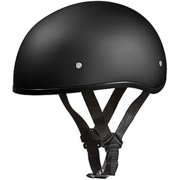 Daytona Helmets Motorcycle Half Helmet Skull Cap- Dull Black W/O Visor 100% DOT Approved