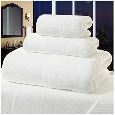 5 Stars 100% Cotton White Bath Towel Thick Beach Towel Fast Drying Soft High Absorbent Antibacterial,70 X 140Cm