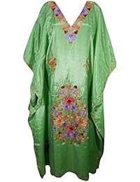 Mogul Womens Caftan Kaftan Floral Embroidered Stylish Cover Up Maxi Dress