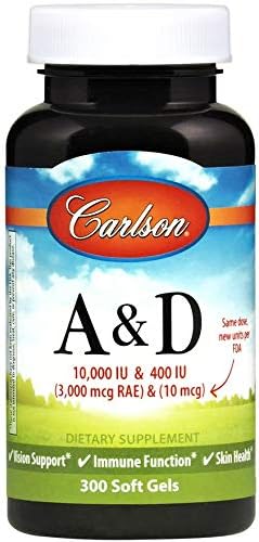 Carlson labs vitamins a&d 10.000 + 400 iu 100 Soft Gel (088395012112)