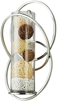 Diyas Home Oreo Modern Style Wall Mounted Candle Holder Chrome/Clear Glass