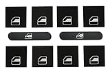 VW Touareg Power Window Button Repair Kit - Fits 2004 -2009 Models Dealer Grade Overlay Vinyl Decals