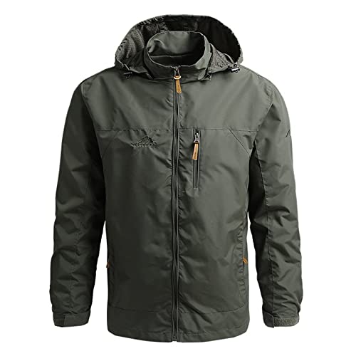 SOOUICKER Fahrrad Regenjacke Herren Atmungsaktiv Übergangsjacke Herren Kapuze Windbreaker Herren Outdoor Jacke Herren Wandern Regenjacke Herren Joggen Outdoorjacke Herren Sport Herbstjacke