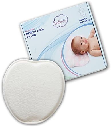 Baby Pillow by Baby Comfy | Luxury Memory Foam Pillow with 100% Bamboo Pillowcase, Anit-Allergenic for Newborn & Infant Sleeping | Anti-Reflux & Prevent Flat Head Syndrome (Light Green, Heart Shape)