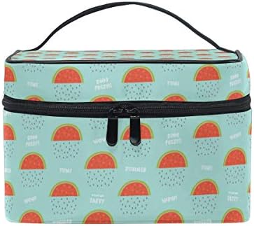 Hello Summer Watermelon GreenWomen's multi-functional cosmetic bag, portable and stylish, cute and suitable for all occasions.