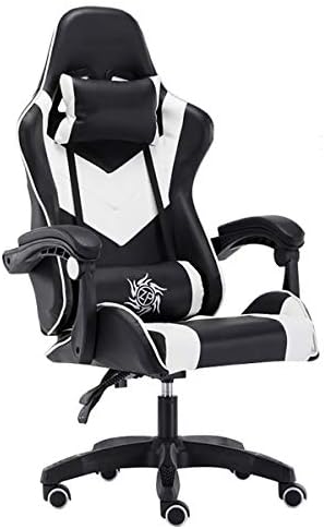 お得セット Ps4マッサージゲームチェア 人間工学に基づいたゲームチェアハイバック回転チェア Puレザーオフィスチェア 背中の痛みを和らげることができます Tolerate 150kg 白