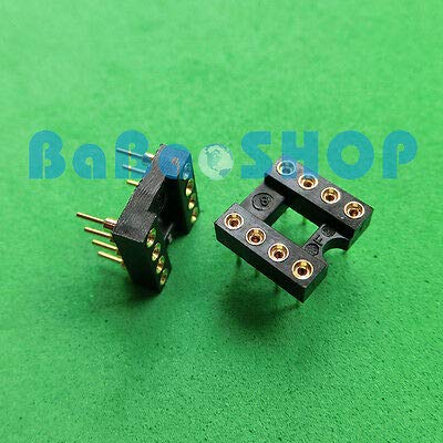 FidgetKute 12pcs New 8 Pin Gold-Plated Socket for OP-AMP DIP8 Show One Size