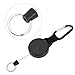 Outus Retractable Keychain Black Badge Reels with 39 Inches Steel Wire Rope Heavy Duty Badge Holders for ID Card Key Chains Office Worker Doctor Nurse Employee Students(2 Pieces)
