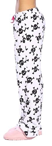 Just Love Women's Plush Pajama Pants Petite to Plus Size  Pajamas,Skulls,Small