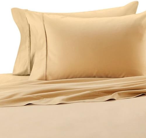 Deluxe and Super Soft Brushed Microfiber Attached Waterbed Sheet Set with Pole Attachment, 4 Piece California King Size, Gold