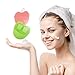 INNERNEED Manual Silicone Facial Cleansing Brush Face Scrubber Pads for Deep Cleansing, Gentle Exfoliating, Makeup Removal Brush, Anti-Aging Face Massage, Handheld (Pink + Green)