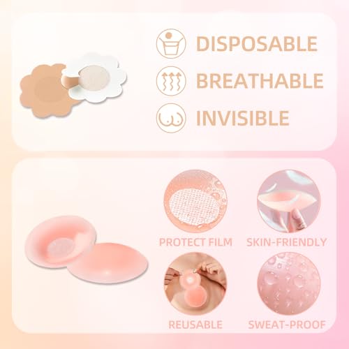 Boob Tape 5m, Pezoneras Adhesivas Invisibles y Reutilizables, Sujetadores Adhesivos Push Up para Mujer, Efecto Levantado y Natural, para Sujetadores sin Espalda, Vendas Sujetadoras para Mujer Copa A-E