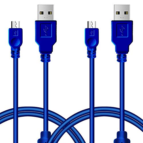 2Pcs Pack PS3 Controller Charger Charging Cable Sync Cord, 3M 10ft Mini USB Charge and Play Cable for PS Move/PS3/PS3 Slim Wireless Controller (Blue)