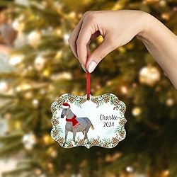 Roan Percheron Horse Christmas Ornament 2024