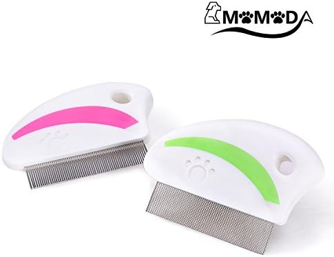 Tear Stain Remover Combs For Dogs,MOMODA Smooth Stainless Tooth Gently and Effectively Removes Crust, Mucus, Stains and Flea, Pack of 2