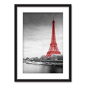Framed Wall Art Modern City View Giclee Printed Art in Black Picture Frames White Matting - 23x31 inches